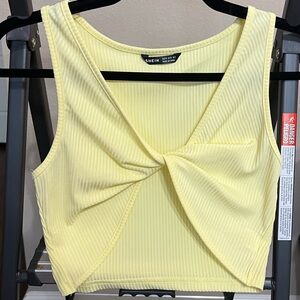 M SHEIN yellow crop tank